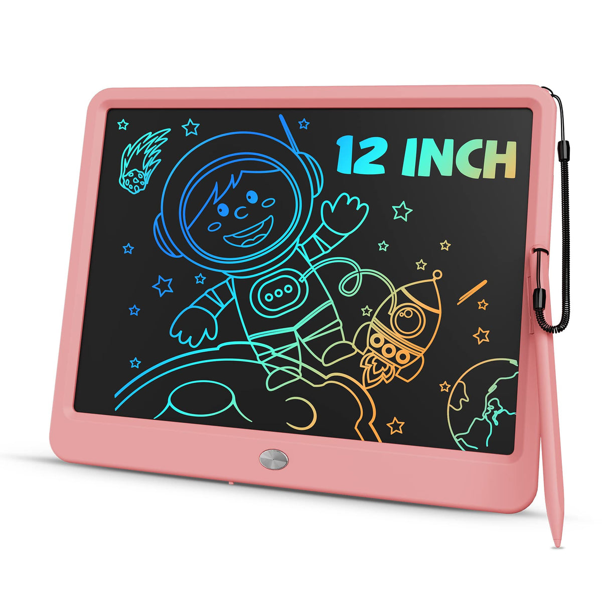 TEKFUN 12in LCD writing tablet showing a large screen for creative drawing on the go.