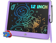 TEKFUN 12-inch LCD writing tablet in purple for vibrant doodling on the go.