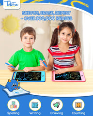 Side view of TEKFUN doodle board showing compact, lightweight design for kids