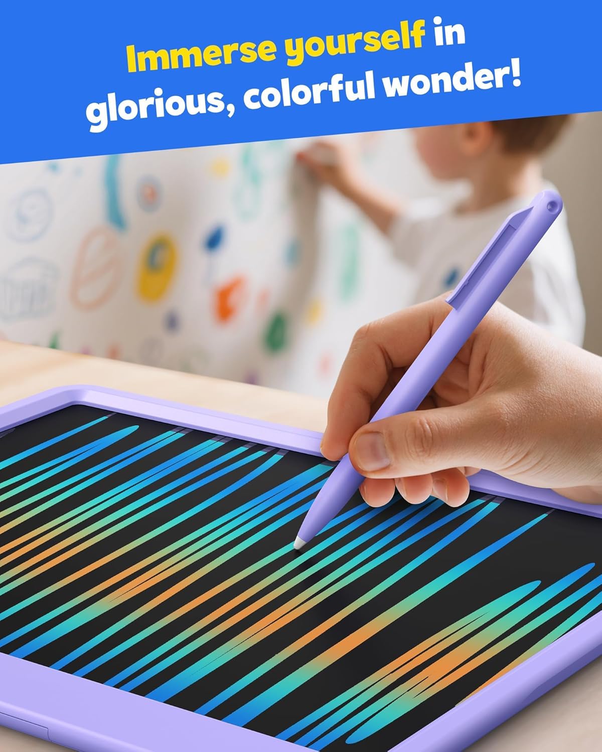 TEKFUN eco-friendly reusable doodle board minimizes mess during play.