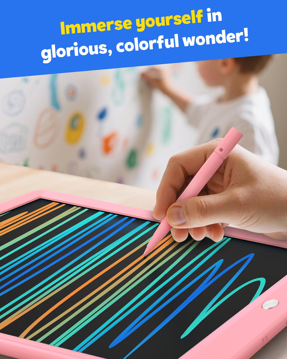 TEKFUN erase button clears the screen in one second for quick resets.