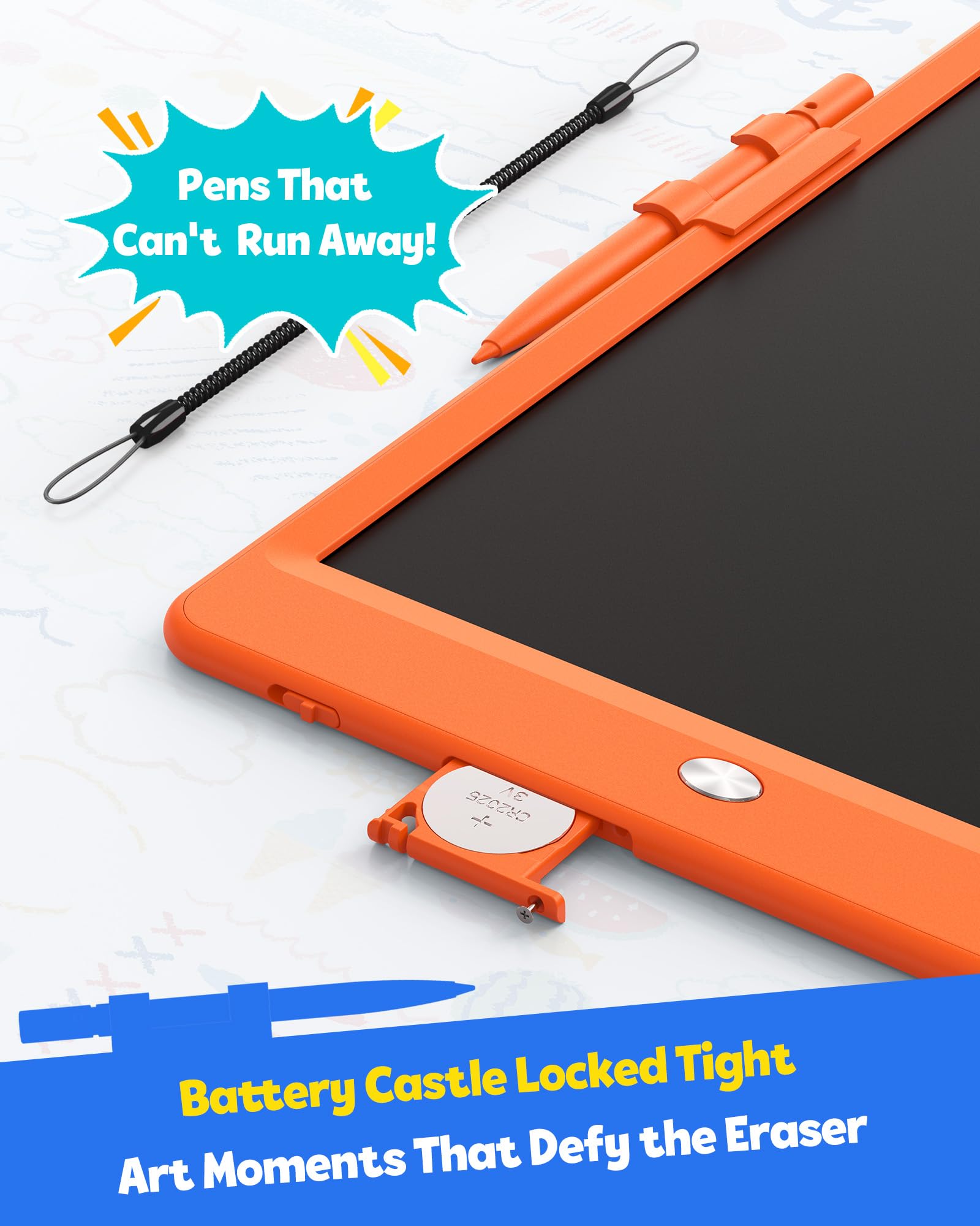 TEKFUN key lock prevents accidental clearing of artwork.