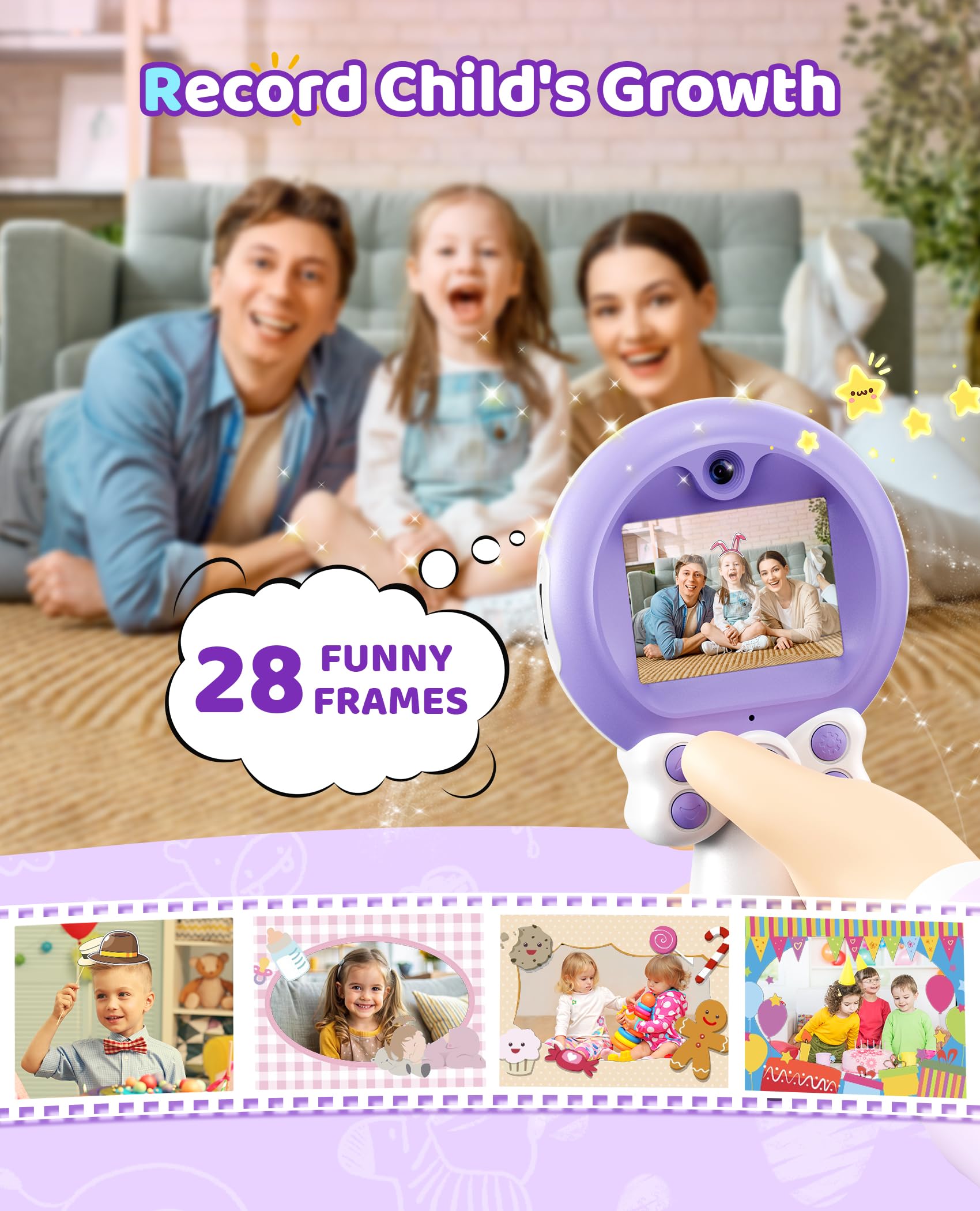 Tekfun camera toy with 28 frames and 8x zoom sparks creativity