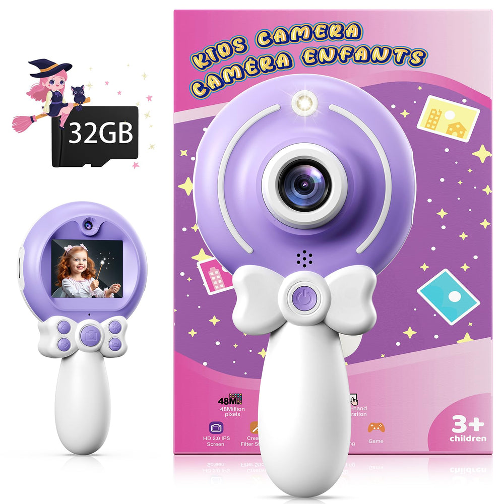 Tekfun Kids Camera Toy with purple wand design for imaginative play and photography