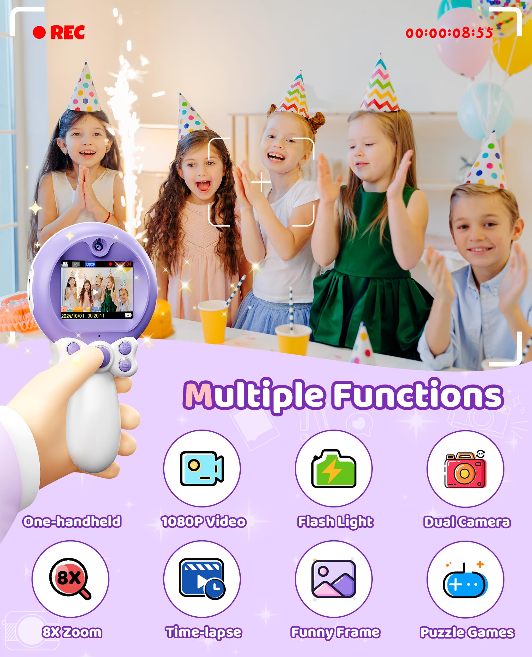 Tekfun camera toy selfie lens and flash enable bright self portraits
