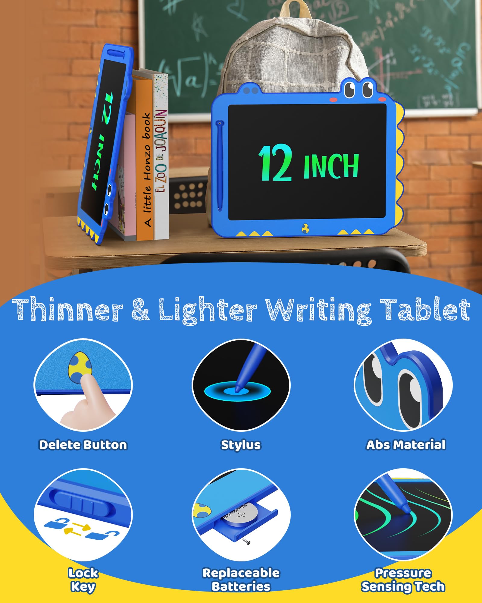 TEKFUN kids learning tablet with colorful screen encourages creative exercises
