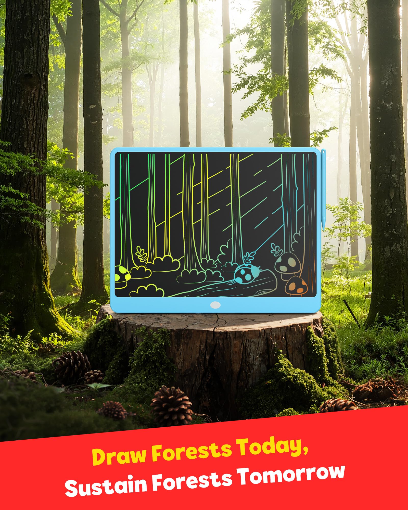 TEKFUN large 16-inch board supports brainstorming and creative learning.