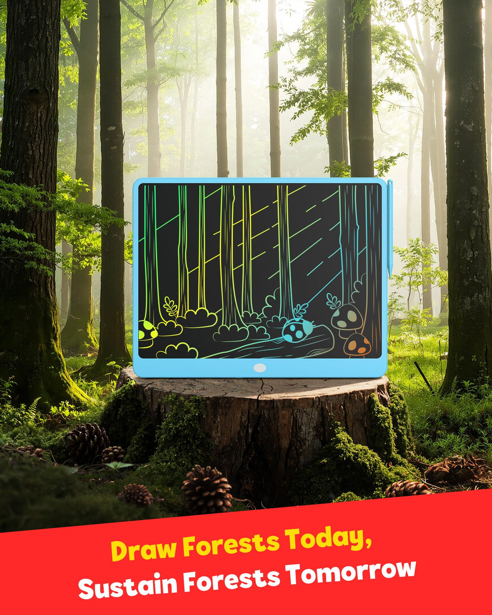 TEKFUN large 16-inch board supports brainstorming and creative learning.