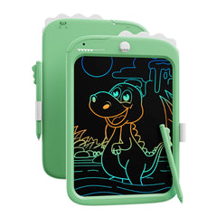 TEKFUN LCD Writing Tablet green dinosaur front view for mess-free doodling