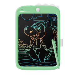 TEKFUN 10-inch green dinosaur doodle board side view for portability