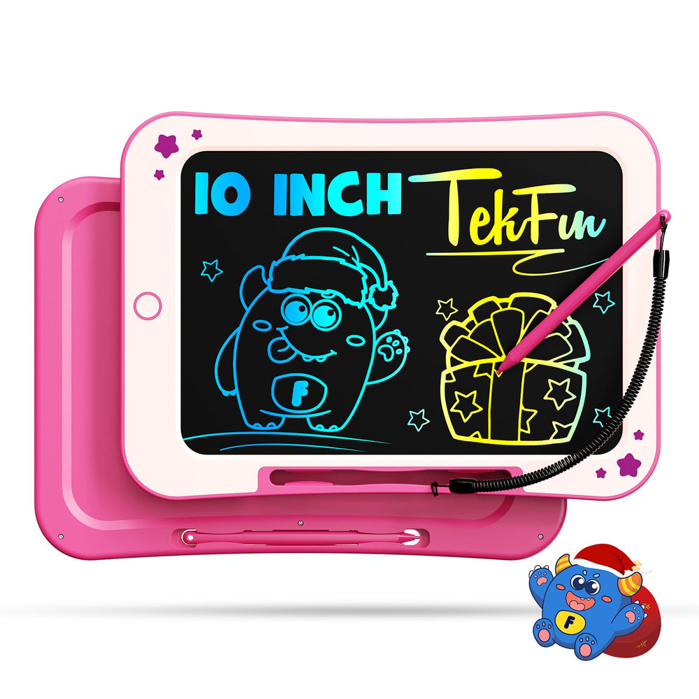 TEKFUN LCD Writing Tablet pink front view ideal for mess-free doodling