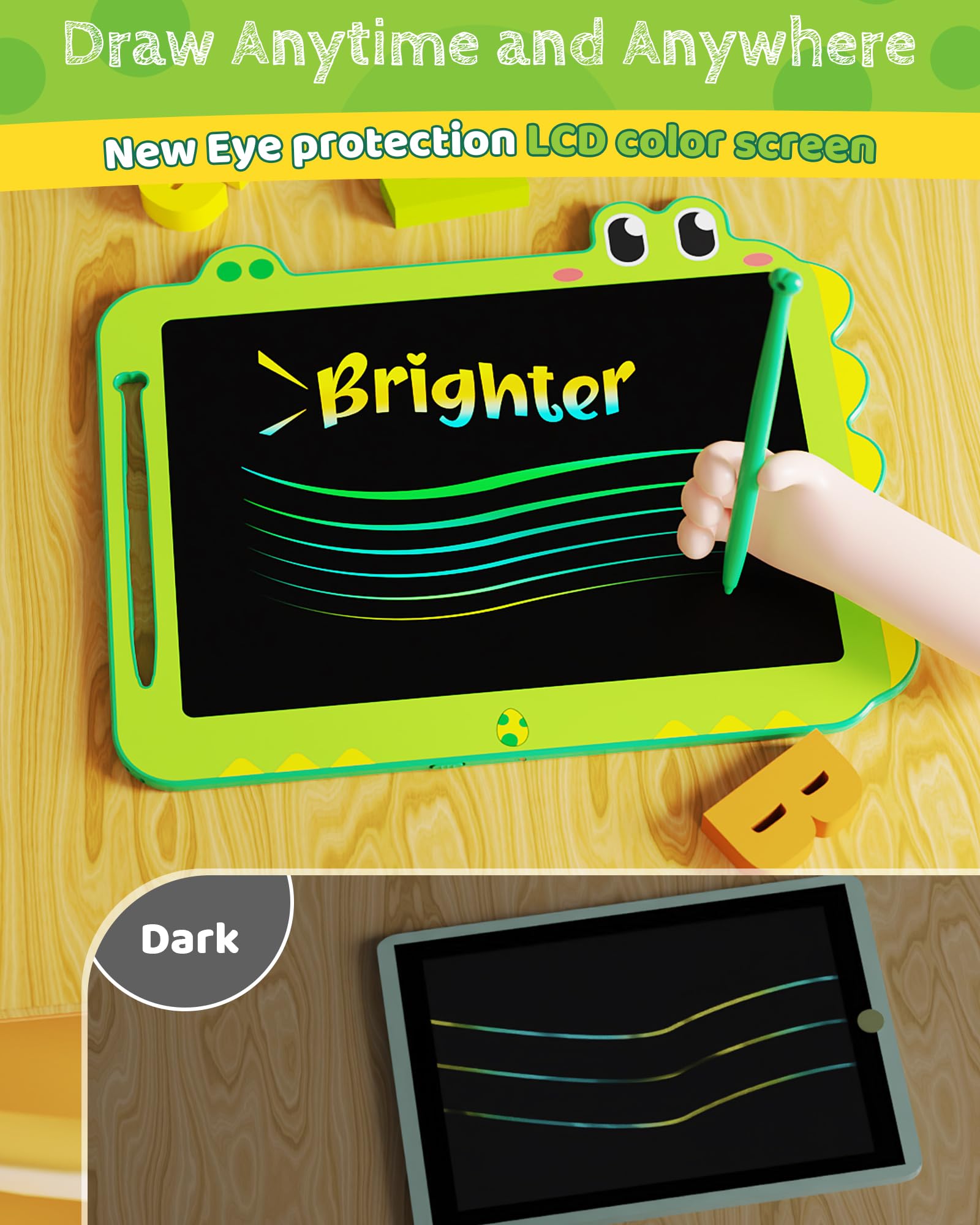 TEKFUN compact 12 inch green writing tablet designed for education