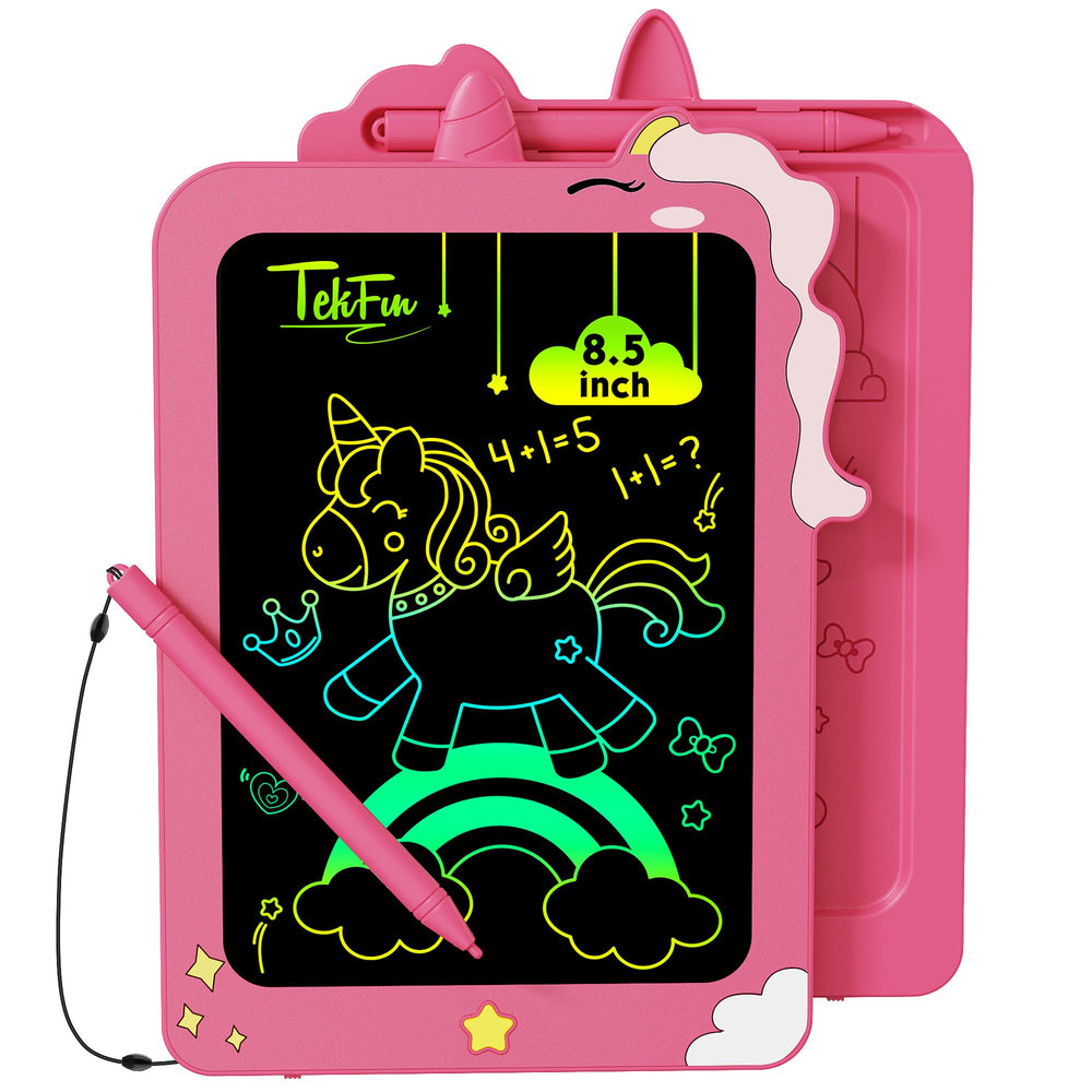 TEKFUN LCD writing tablet with kid friendly design for learning and creativity.