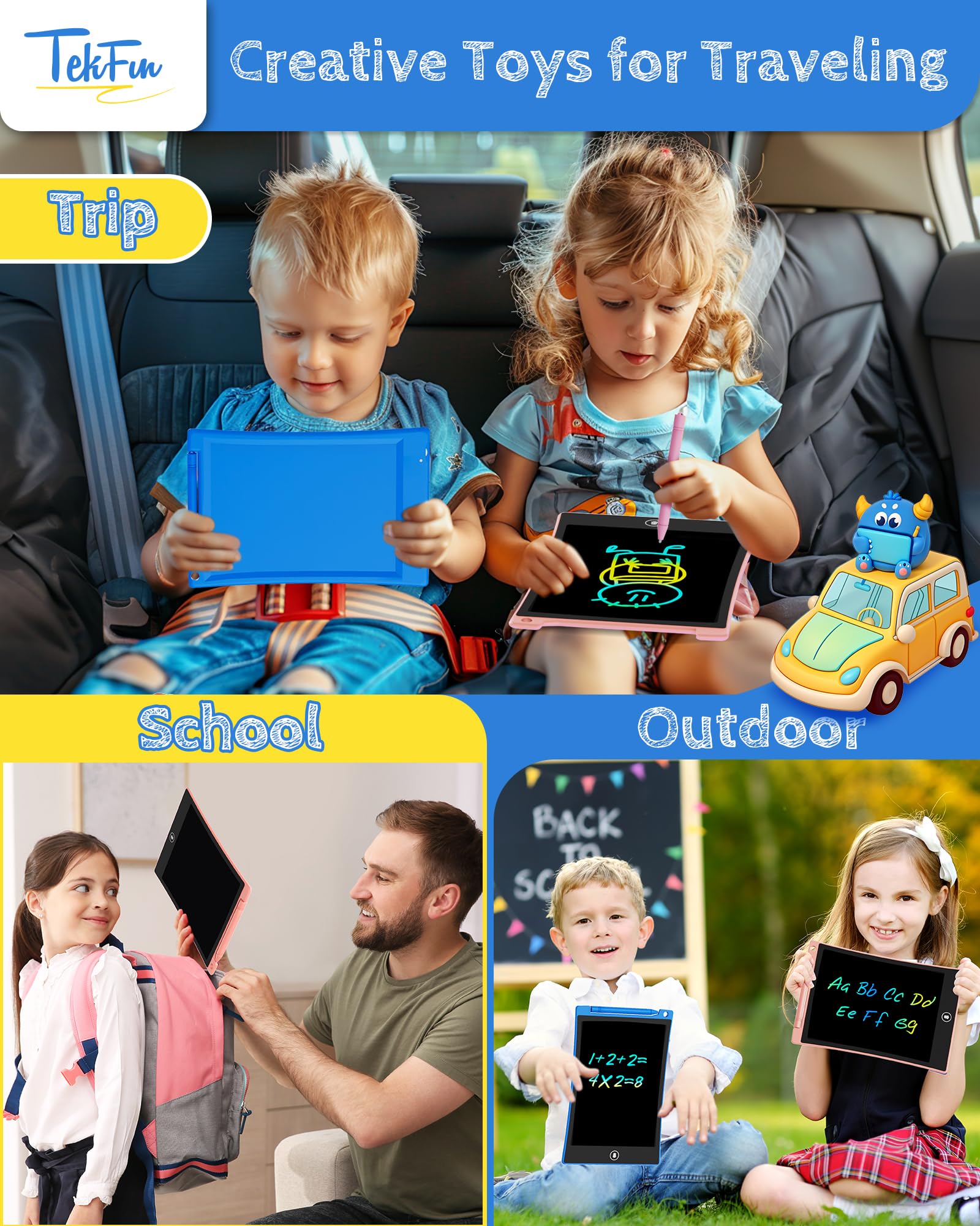 TEKFUN reusable doodle board reduces mess and waste
