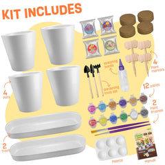 Tekoly twelve-color paint strip helps kids customize each pot.