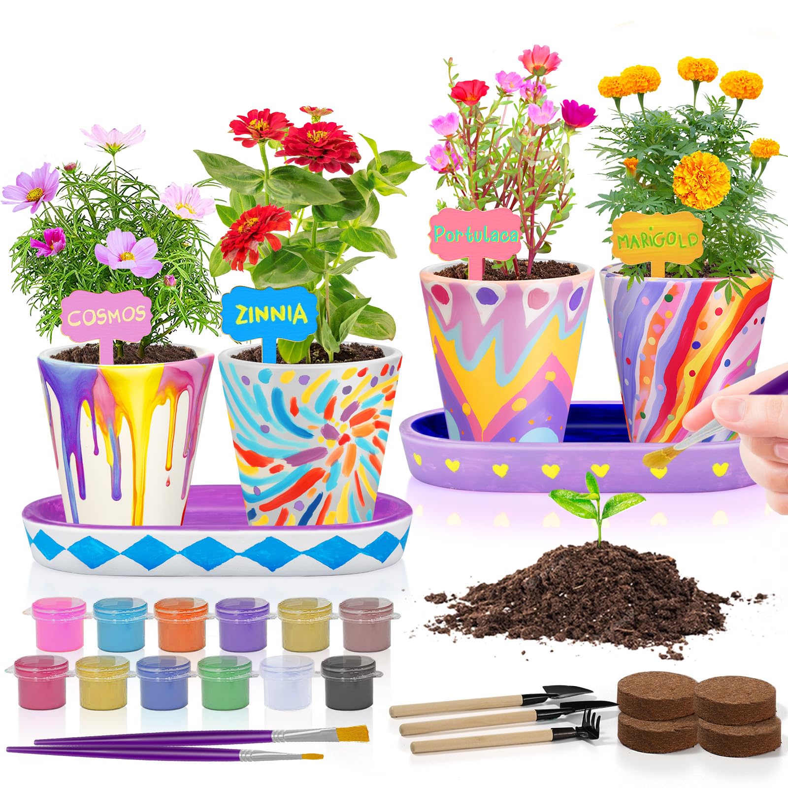 Tekoly pot painting kit for kids sparks colorful garden art projects.