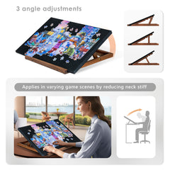 Tektalk three-angle adjustable stand supports neck and back during long puzzle sessions.