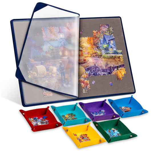 Tektalk jigsaw board with 6 color trays for easy piece sorting