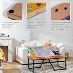 Tektalk jigsaw table includes anti-slip pads to protect your furniture
