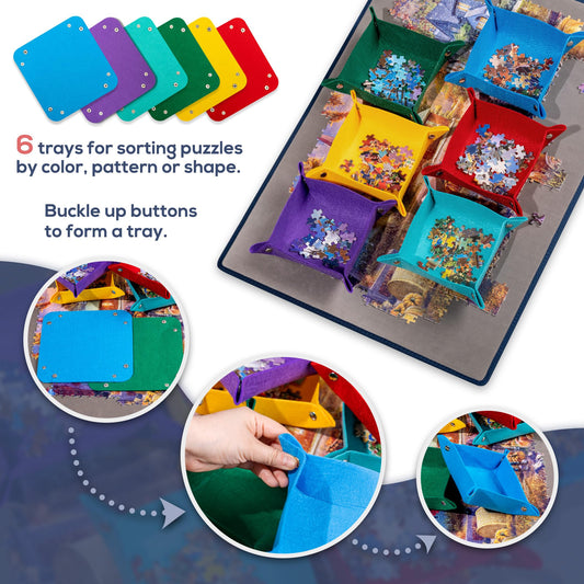 Tektalk puzzle board dustcover protects pieces during play