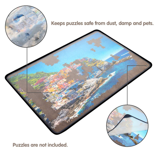 Tektalk puzzle board gray non-slip surface keeps pieces in place.