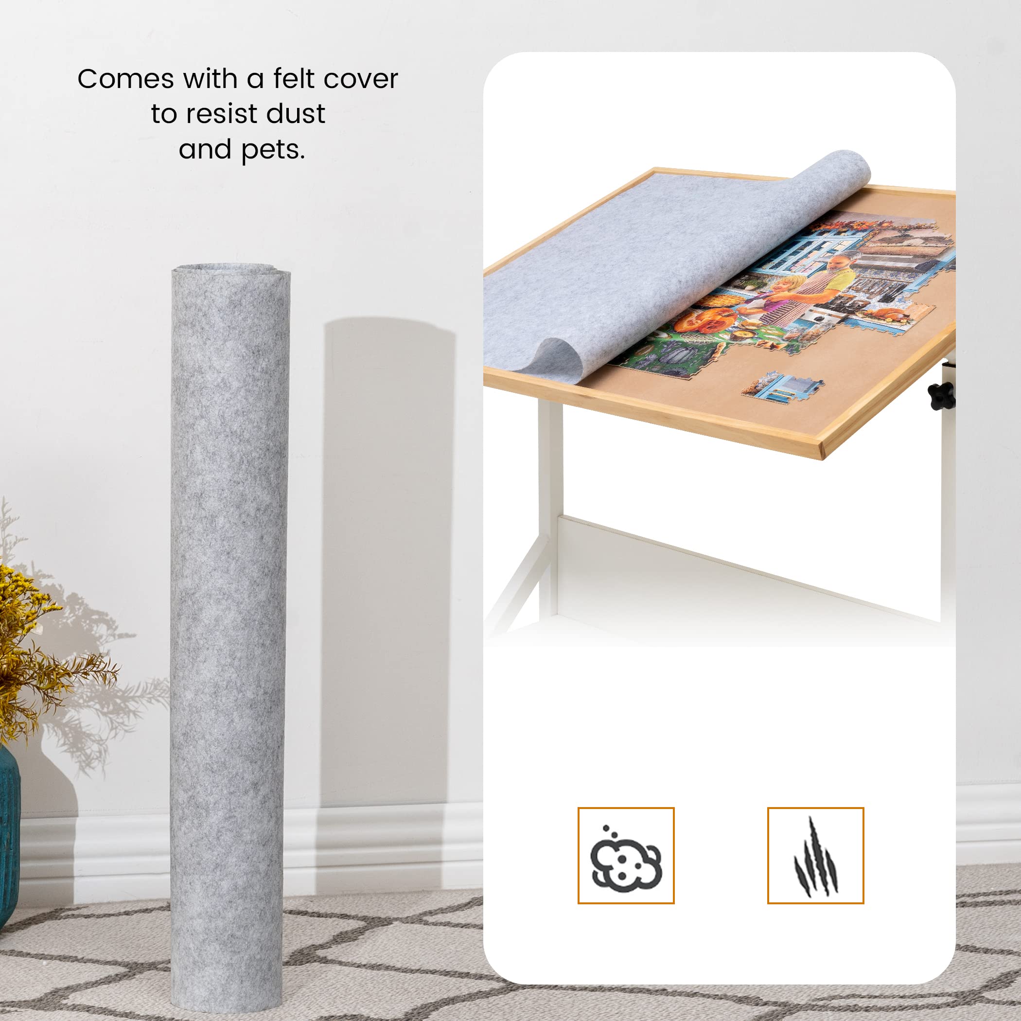 Tektalk under-shelf storage holding puzzle boxes and sorting trays neatly