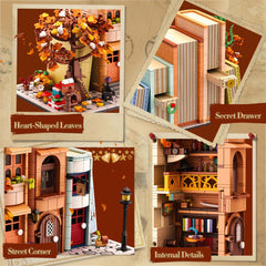 TekYetoi Bookends Building Set - On-shelf display showing decorative bookend and artful design