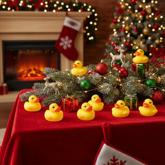 Teling ducks line baskets or centerpieces for vibrant decor.
