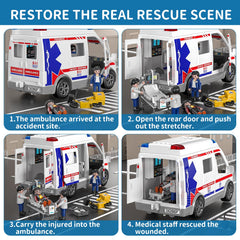 TEMI ambulance toy figure set supports interactive stories for imaginative play