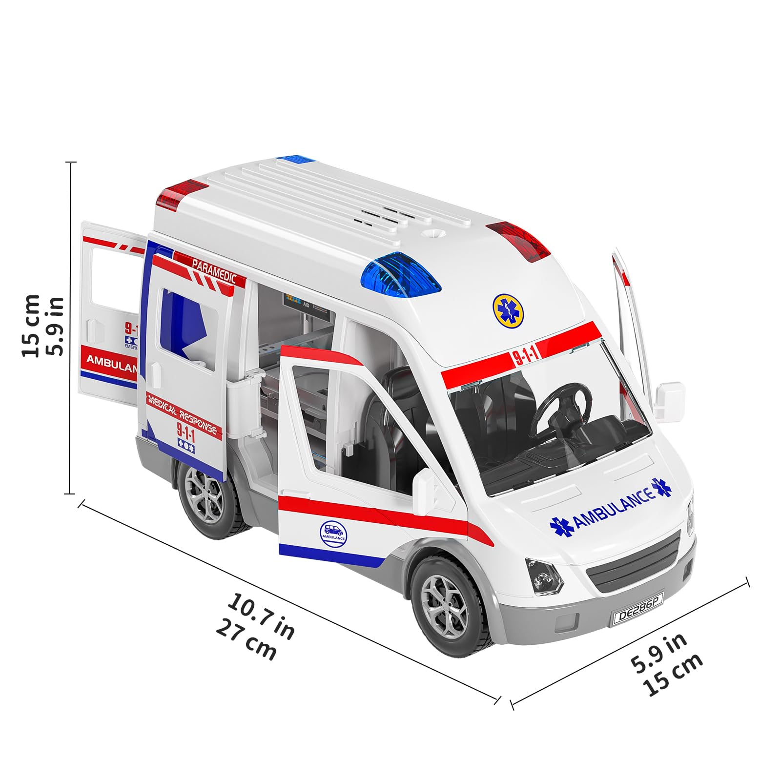 TEMI ambulance toy uses friction-powered motion for easy, kid-friendly propulsion