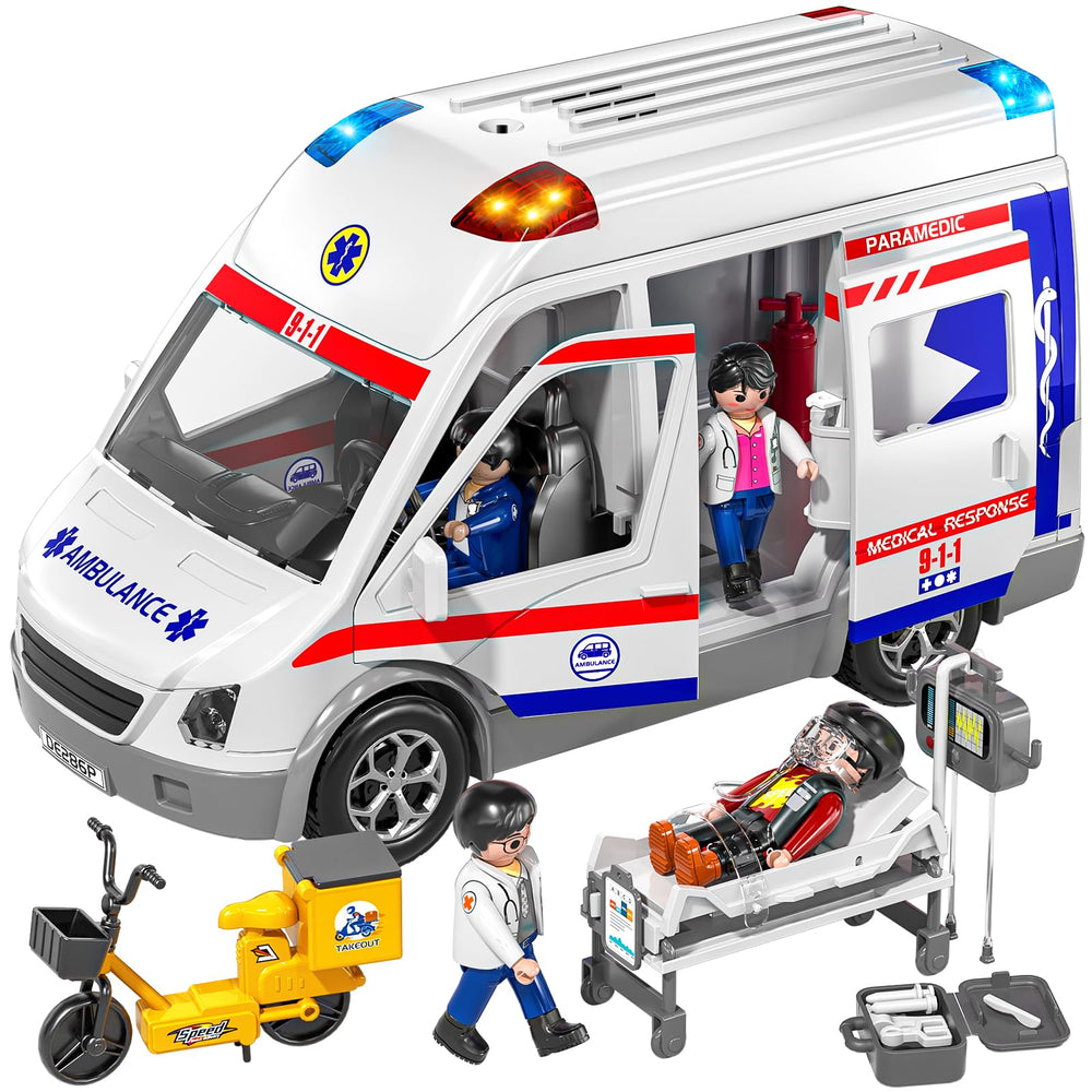 TEMI ambulance toy front view engages kids in imaginative emergency-role play