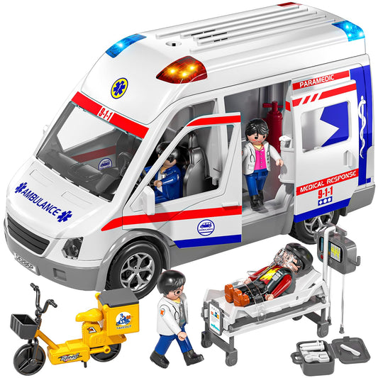 TEMI ambulance toy front view engages kids in imaginative emergency-role play