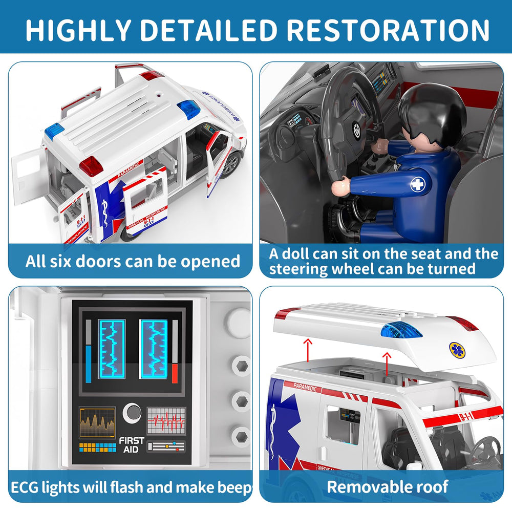 TEMI ambulance toy with opening doors enhances interactive exploration