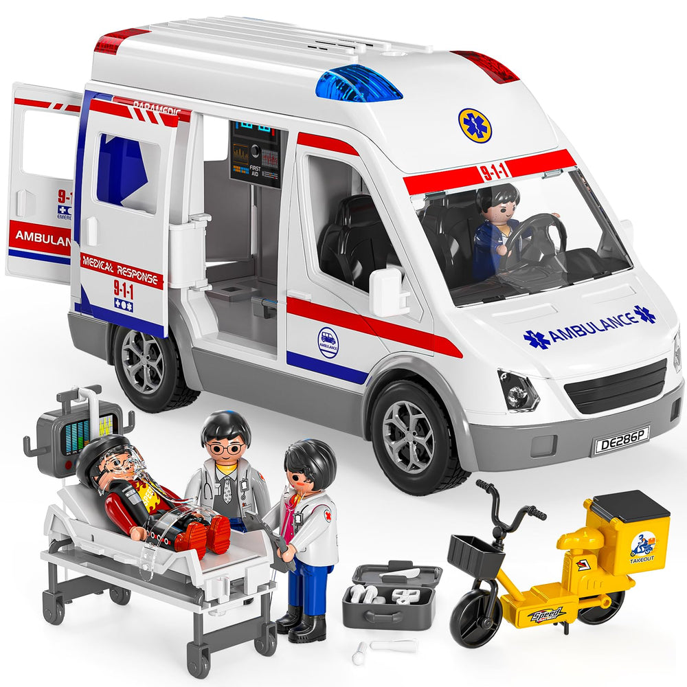 TEMI ambulance toy with sticker sheet sparks creative play and customization
