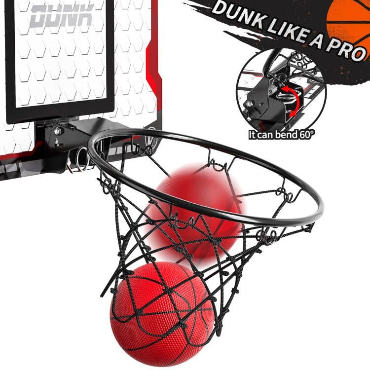 TEMI shatterproof backboard ensures durable, safe indoor shooting.