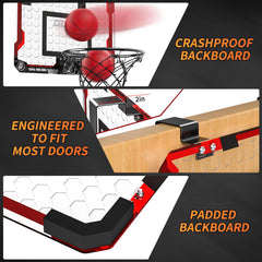 TEMI breakaway rim delivers a realistic dunk feel with a 60-degree angle.
