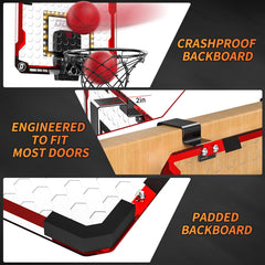 TEMI breakaway rim for a realistic dunk experience and quick reset.