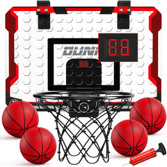 TEMI basketball hoop over door assembly highlights quick setup and space-saving use.