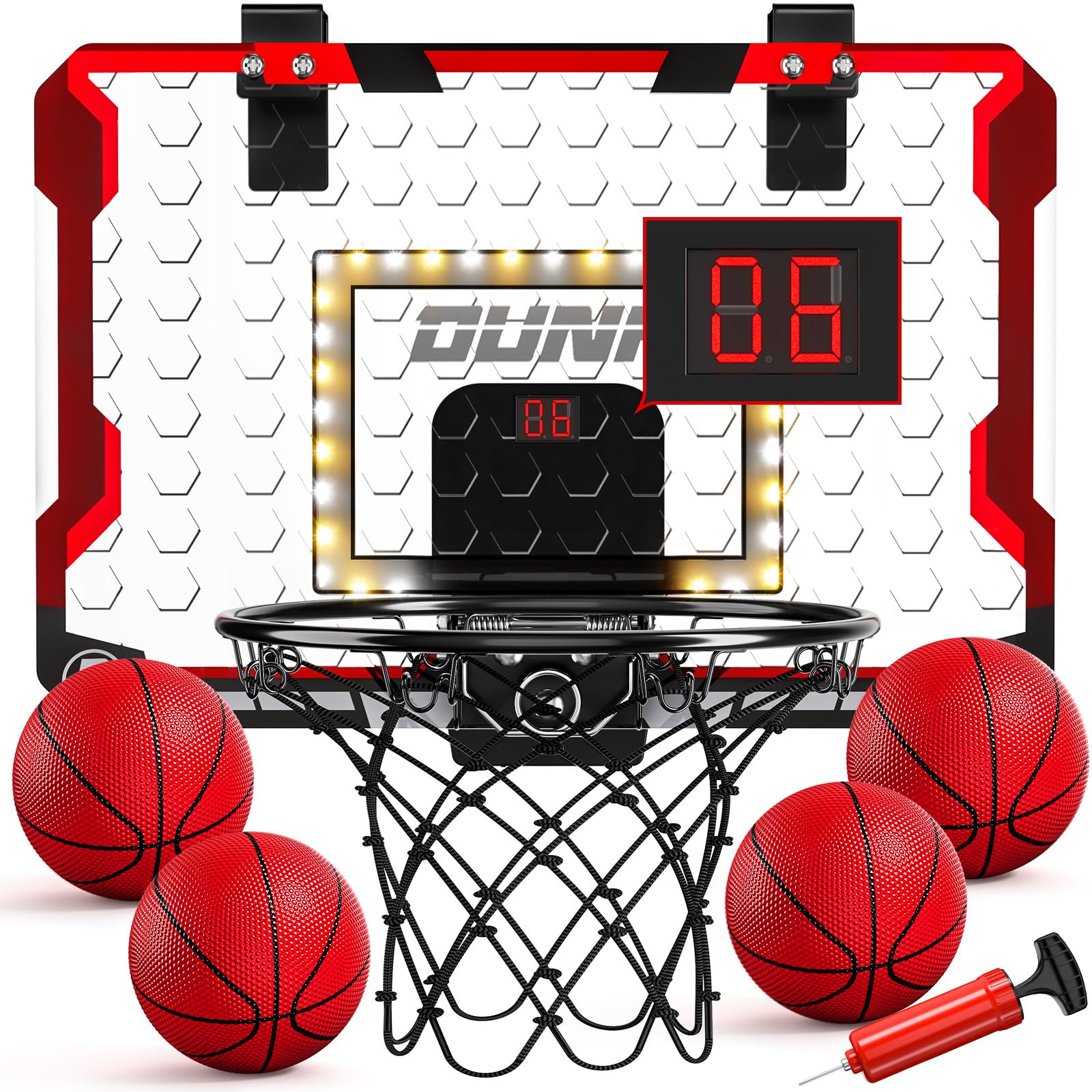 TEMI basketball hoop over-the-door mount for quick indoor play and space saving.