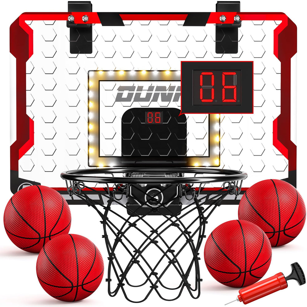 TEMI basketball hoop over-the-door mount for quick indoor play and space saving.