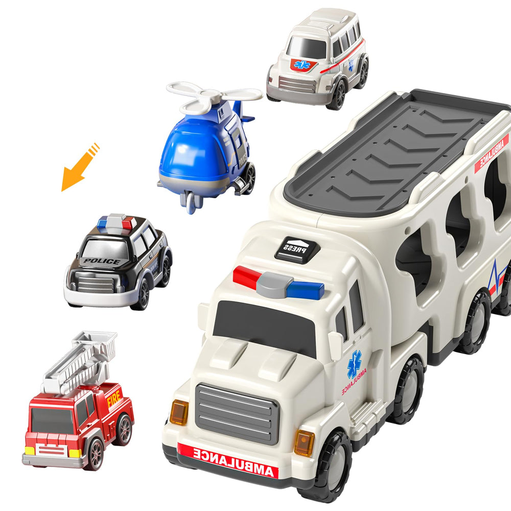 TEMI city heroes fire truck toy with bright colors for dramatic play