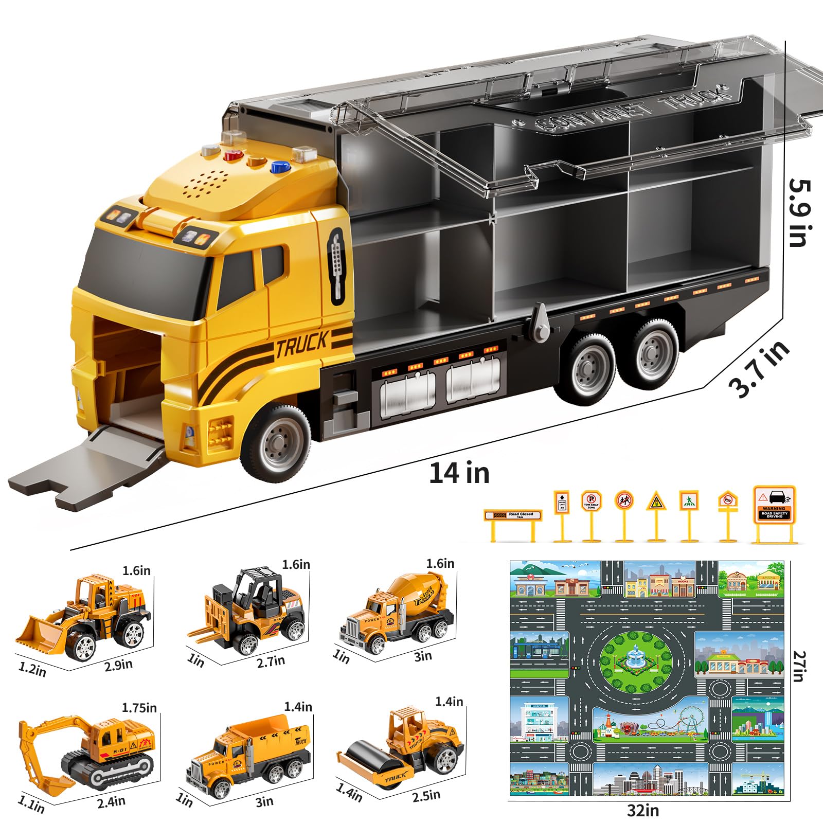 TEMI bulldozer image shows movable arm for hands-on building fun.