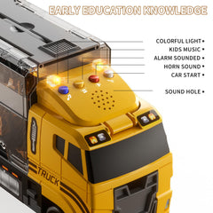 TEMI forklift toy promotes fine motor skills during pretend construction tasks.