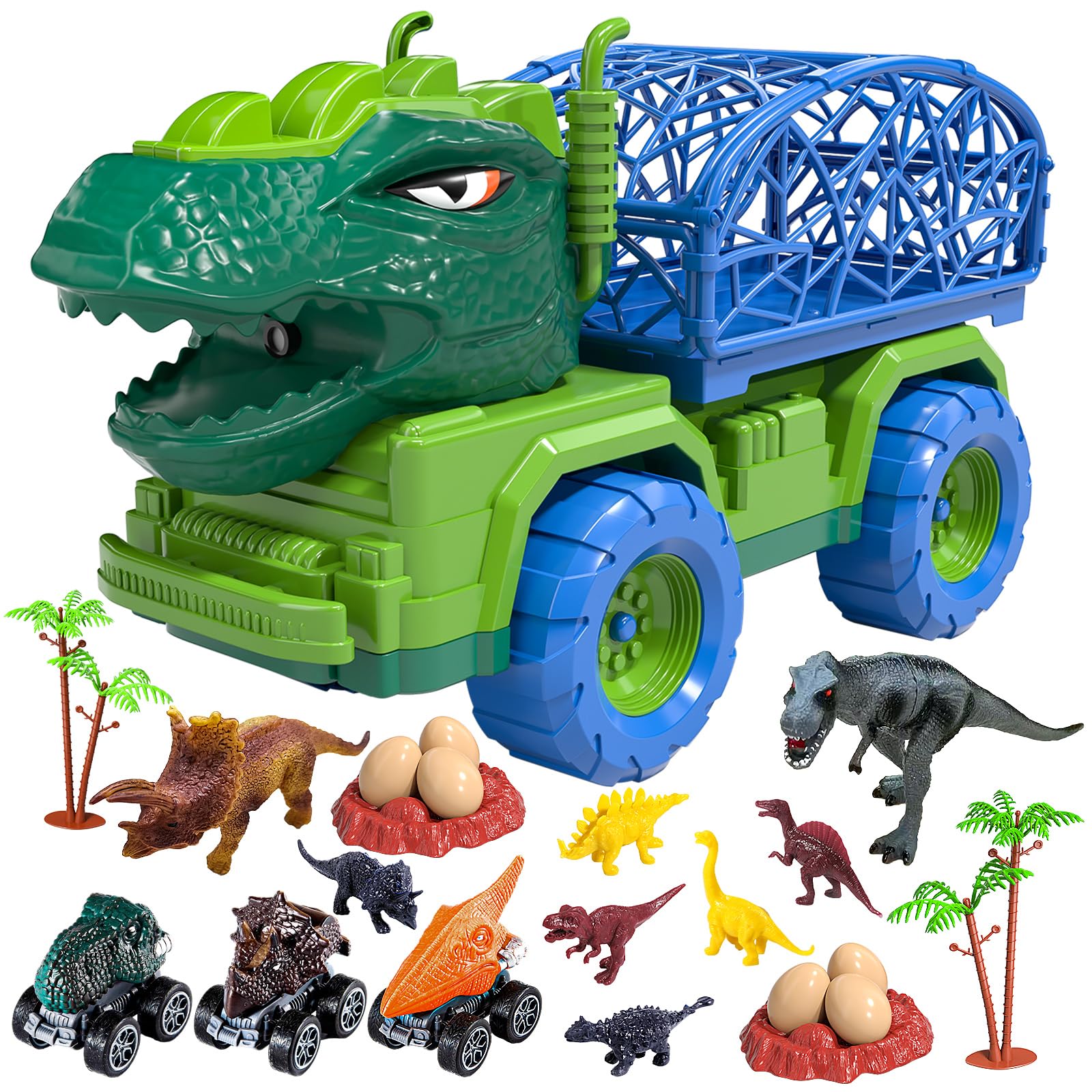 TEMI dinosaur truck gift set ideal for birthdays and holidays.