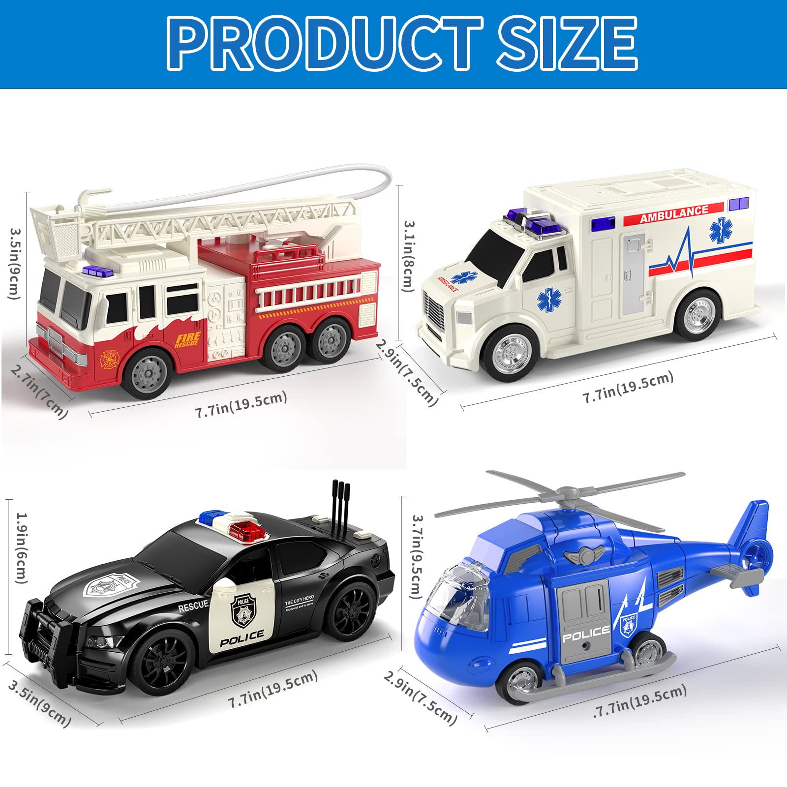 TEMI police car door opens for realistic pretend play