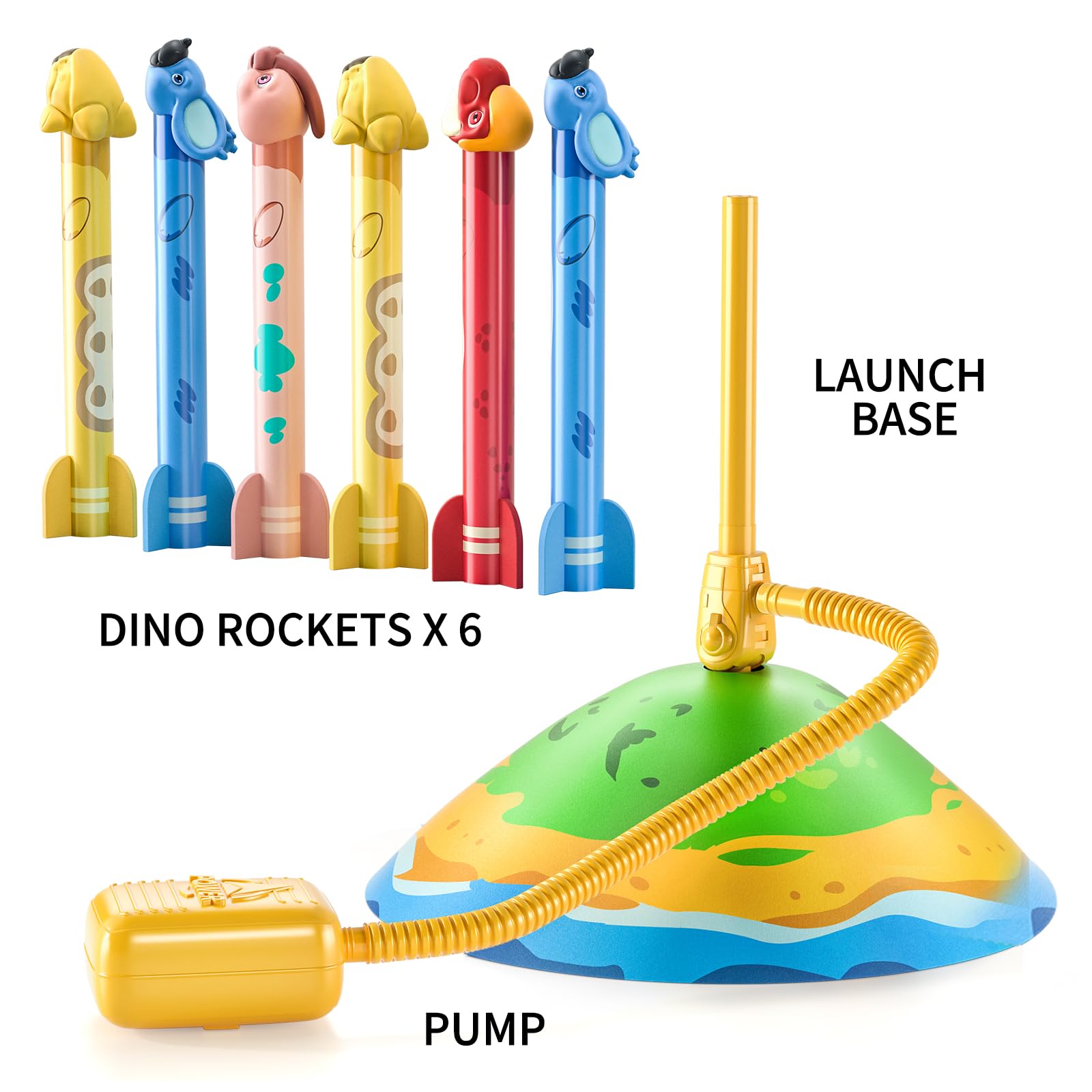 TEMI kids play outdoors with the dinosaur rocket launcher for active fun