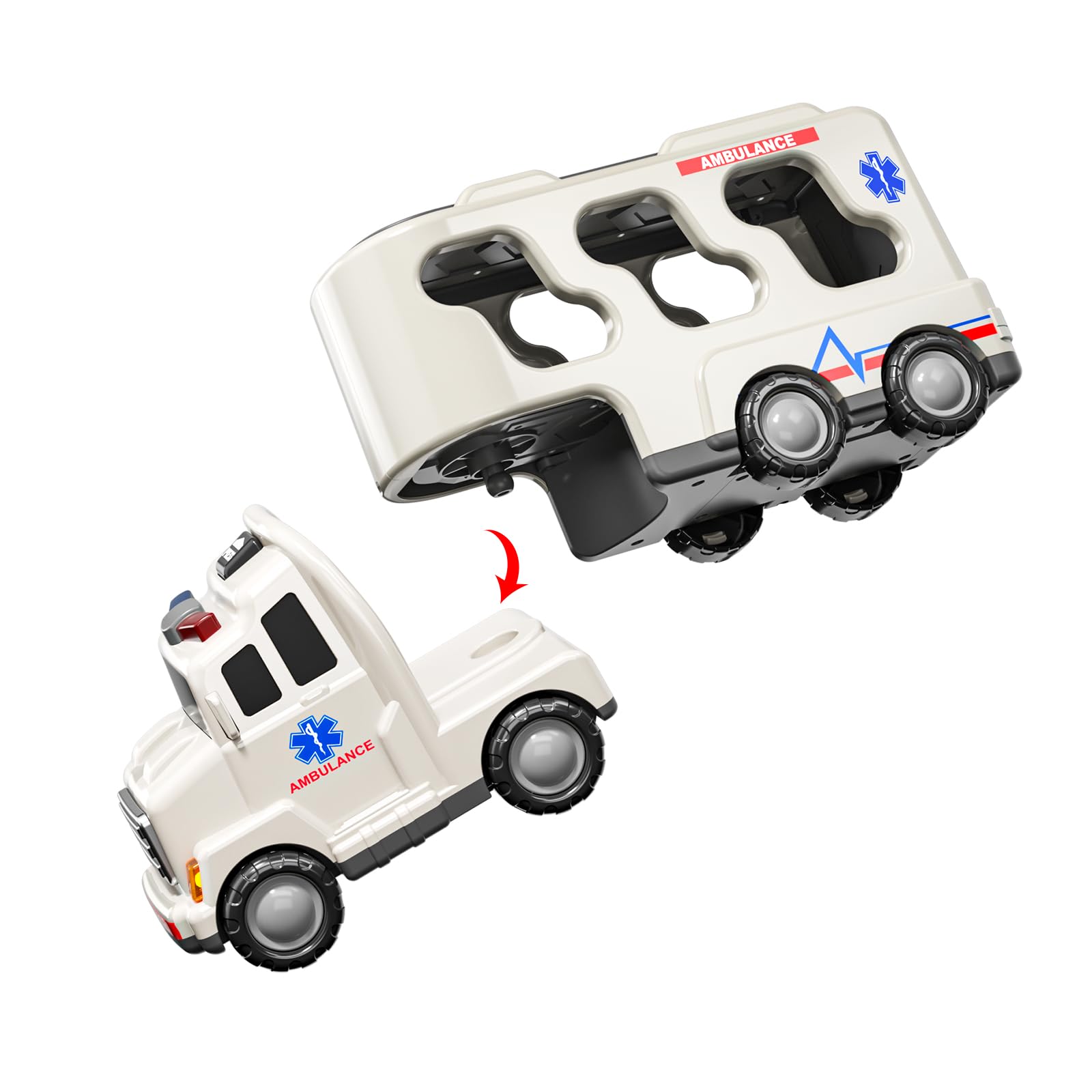 TEMI large ambulance with light and sound for realistic play