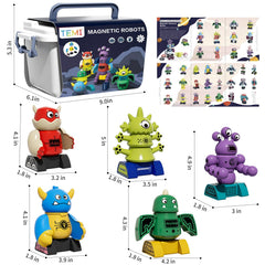 TEMI magnet robot toy single-eyed monster features chunky parts for small hands