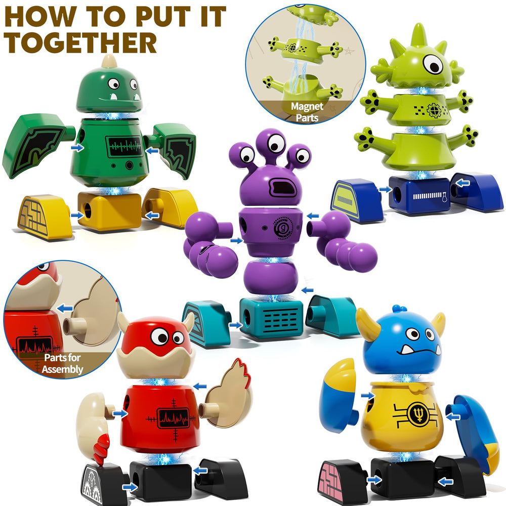 TEMI magnet robot toy storage box keeps playroom tidy and portable