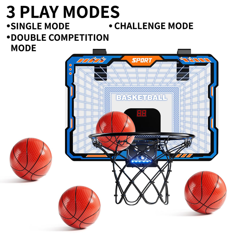 TEMI mini hoop with a durable backboard and spring-loaded rim for lasting play.